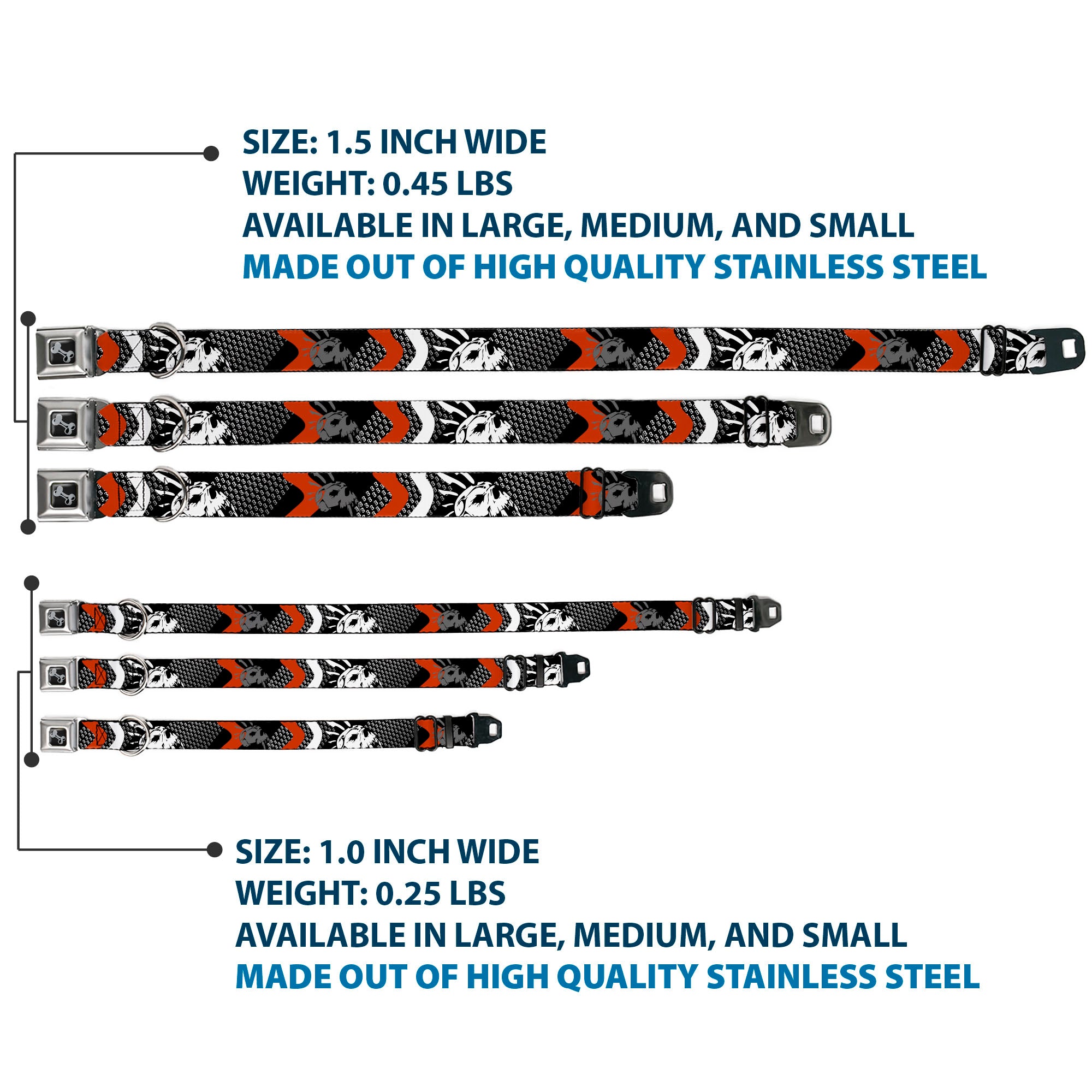 Dog Bone Seatbelt Buckle Collar - BD Die Hard Skull 01 Seatbelt Buckle Collars Buckle-Down