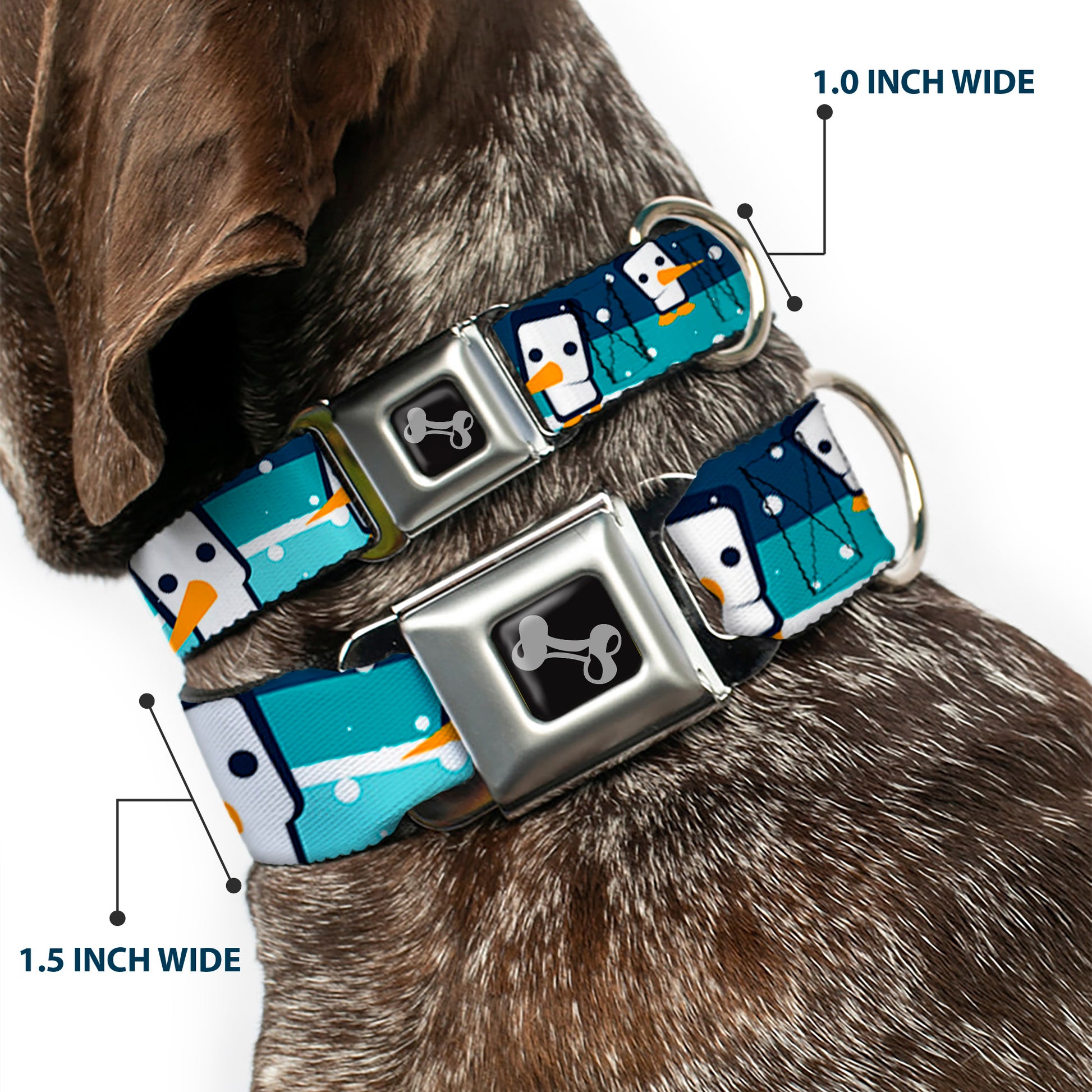 Dog Bone Seatbelt Buckle Collar - Block Penguins Navy Seatbelt Buckle Collars Buckle-Down