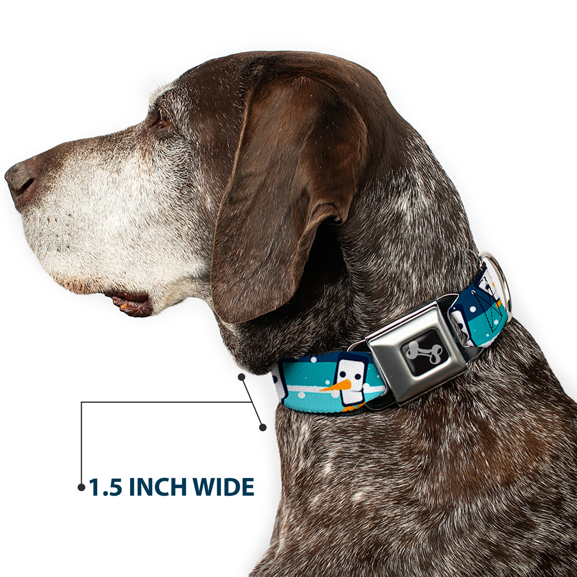 Dog Bone Seatbelt Buckle Collar - Block Penguins Navy Seatbelt Buckle Collars Buckle-Down