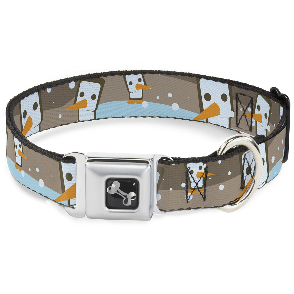Dog Bone Seatbelt Buckle Collar - Block Penguins Tan Seatbelt Buckle Collars Buckle-Down