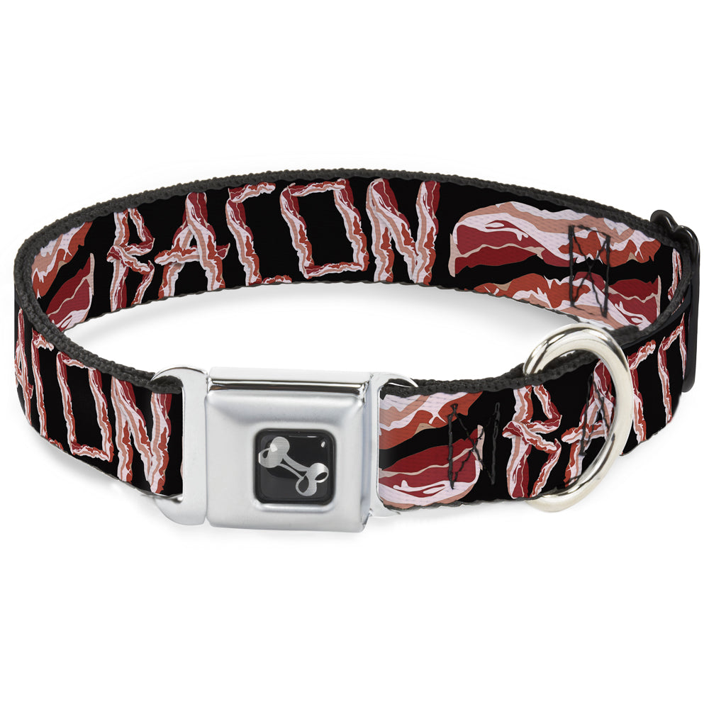 Dog Bone Seatbelt Buckle Collar - Bacon w/Text2 Seatbelt Buckle Collars Buckle-Down
