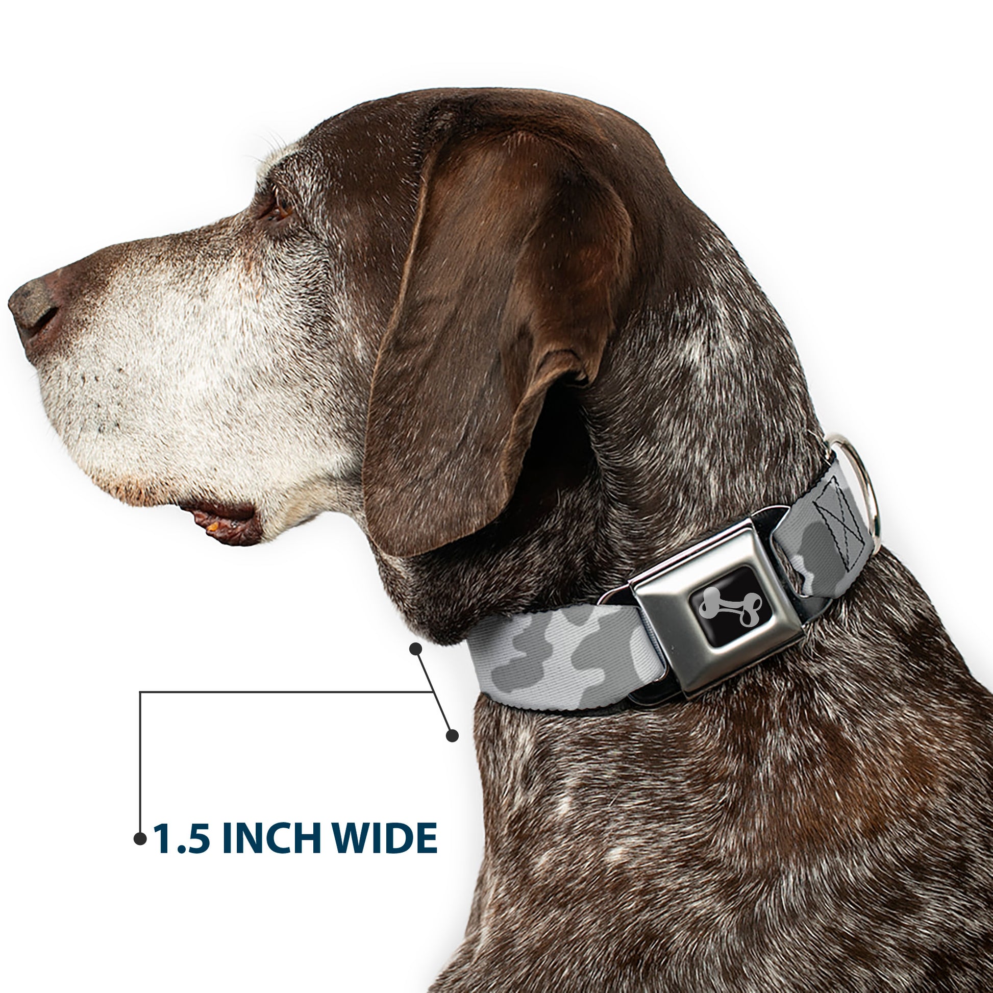 Dog Bone Seatbelt Buckle Collar - Camo White Seatbelt Buckle Collars Buckle-Down