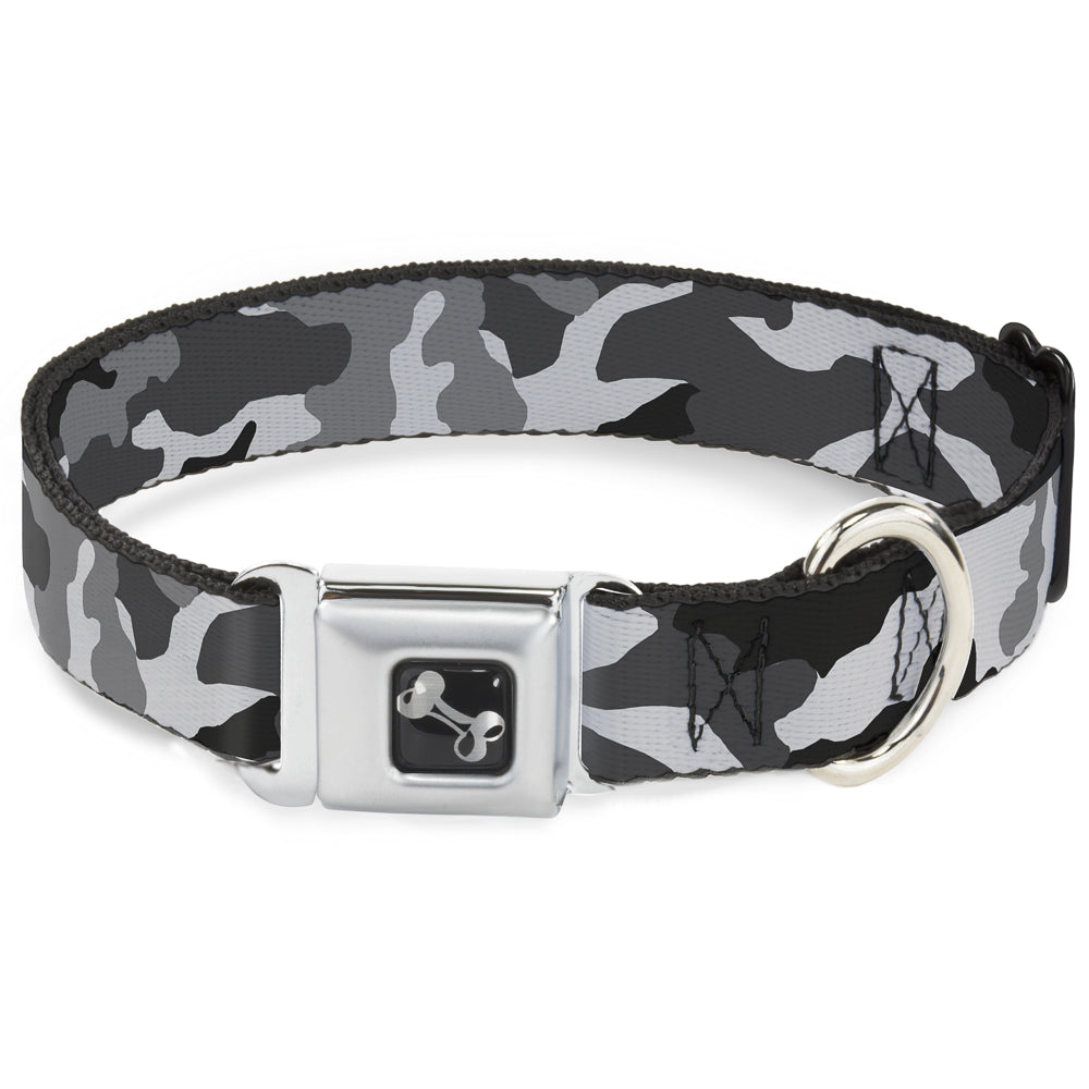 Dog Bone Seatbelt Buckle Collar - Camo White Seatbelt Buckle Collars Buckle-Down