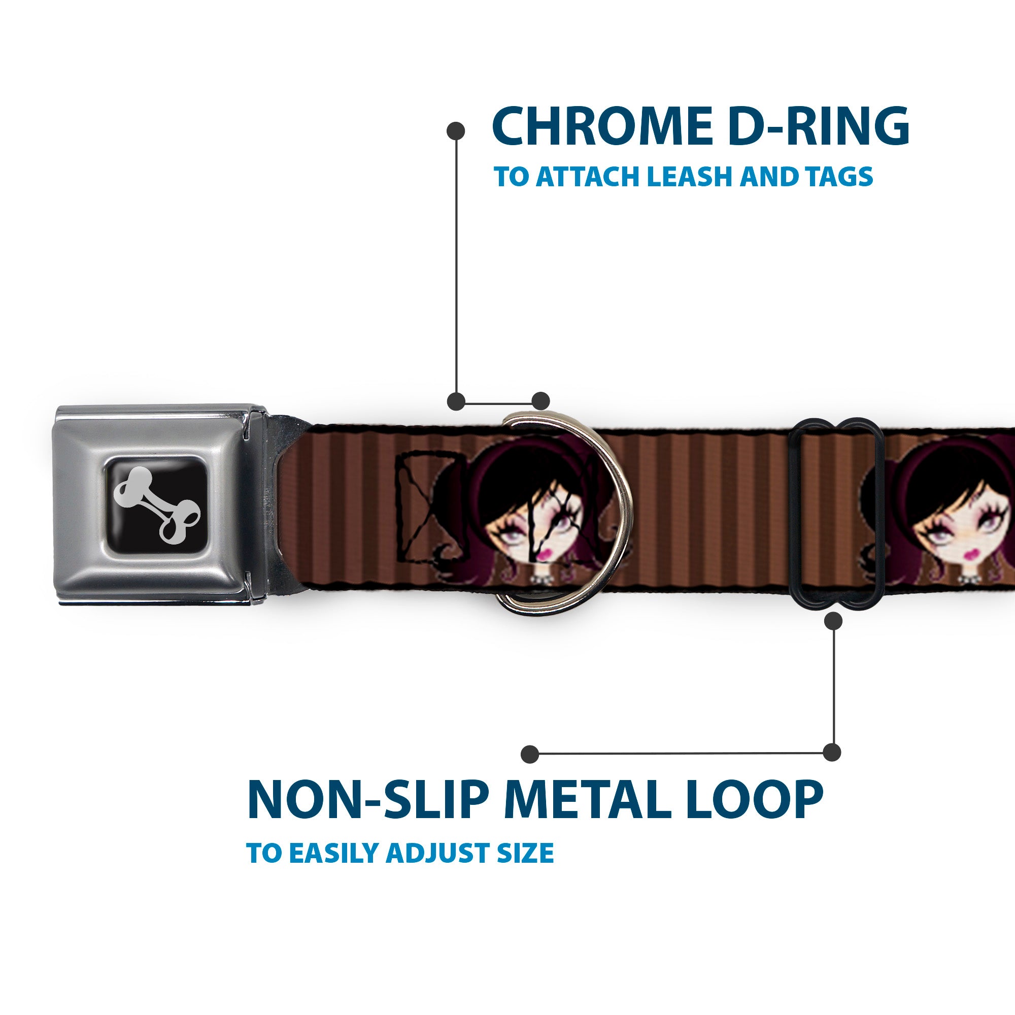 Dog Bone Seatbelt Buckle Collar - Cutesy Girl Seatbelt Buckle Collars Buckle-Down