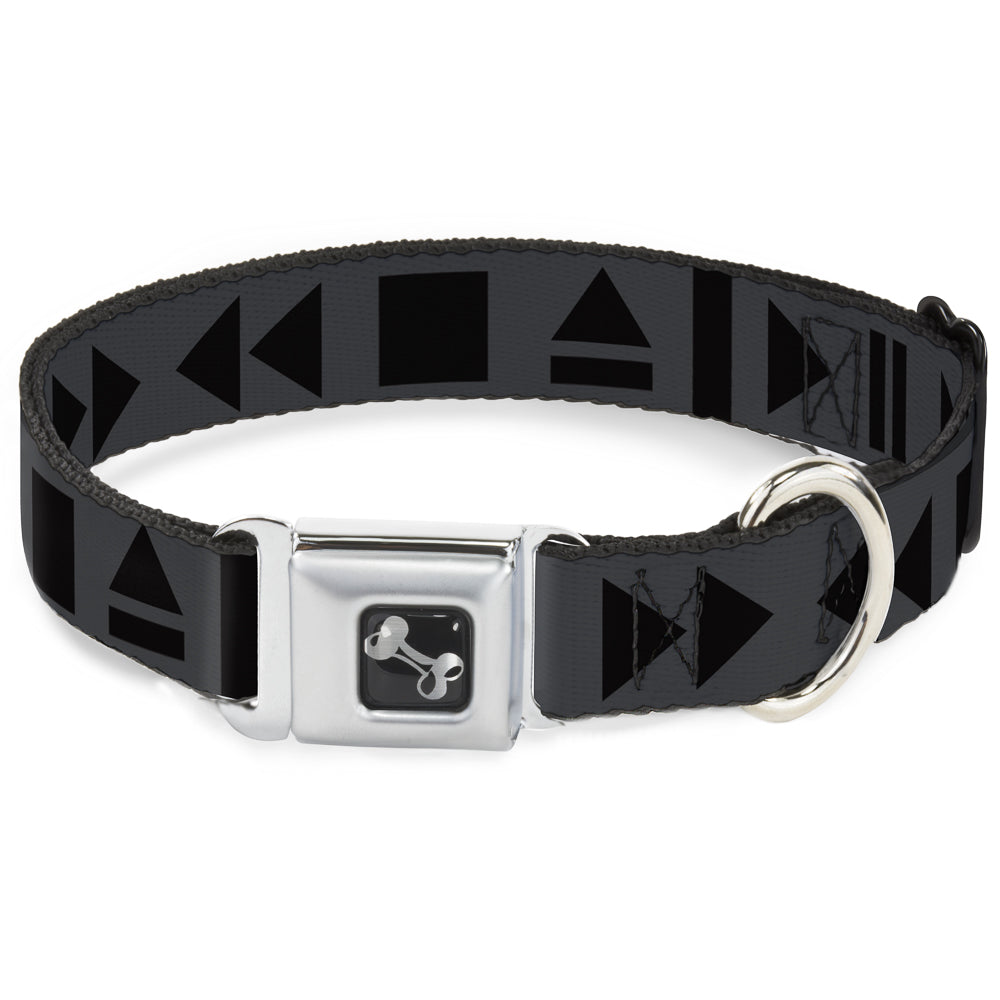 Dog Bone Seatbelt Buckle Collar - Control Buttons Black/Gray Seatbelt Buckle Collars Buckle-Down