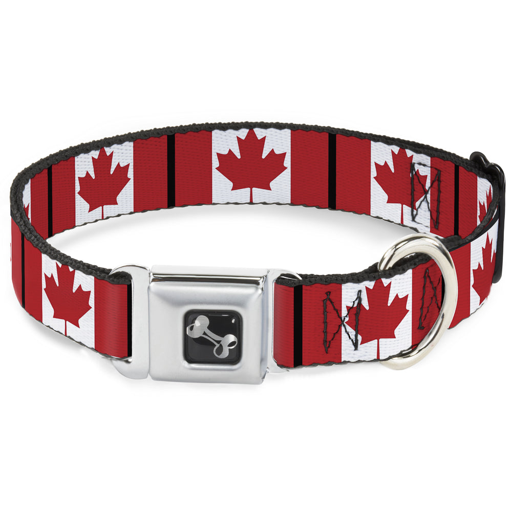 Dog Bone Seatbelt Buckle Collar - Canada Flags Seatbelt Buckle Collars Buckle-Down