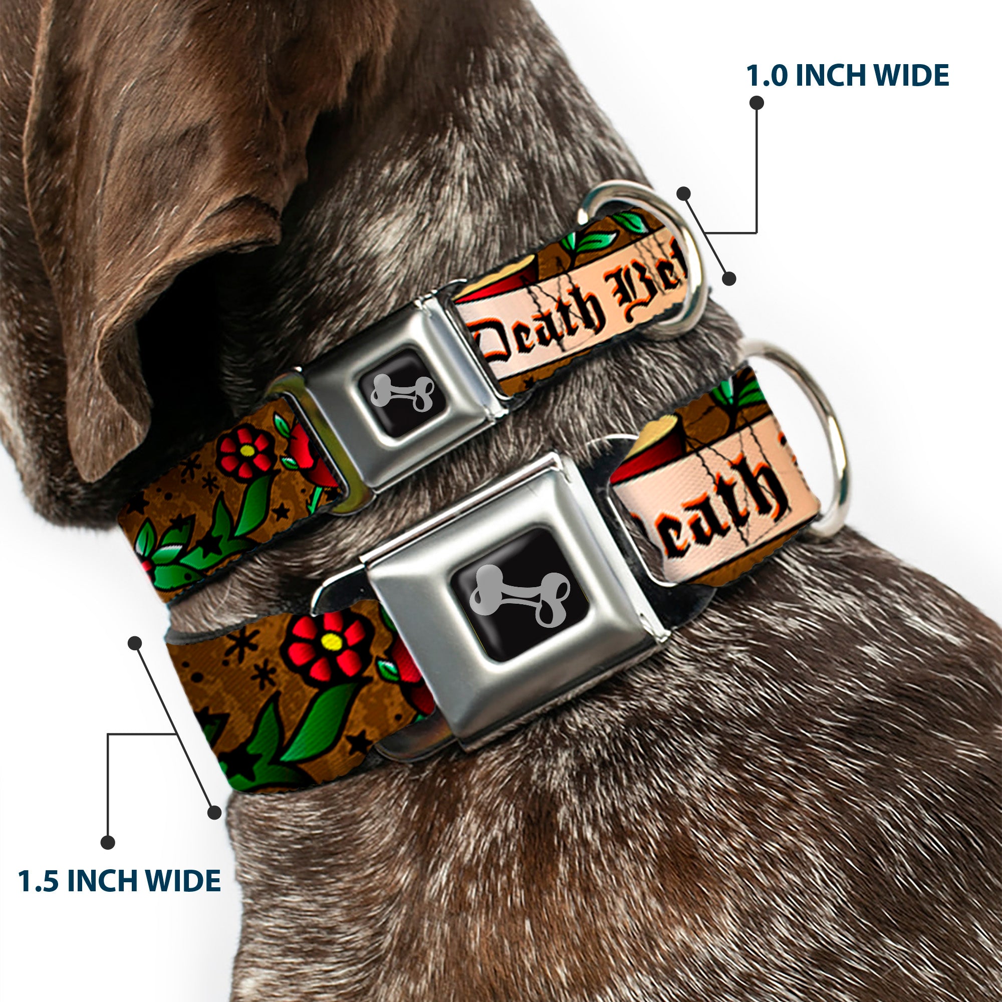 Dog Bone Seatbelt Buckle Collar - Death Before Dishonor Olive Seatbelt Buckle Collars Buckle-Down