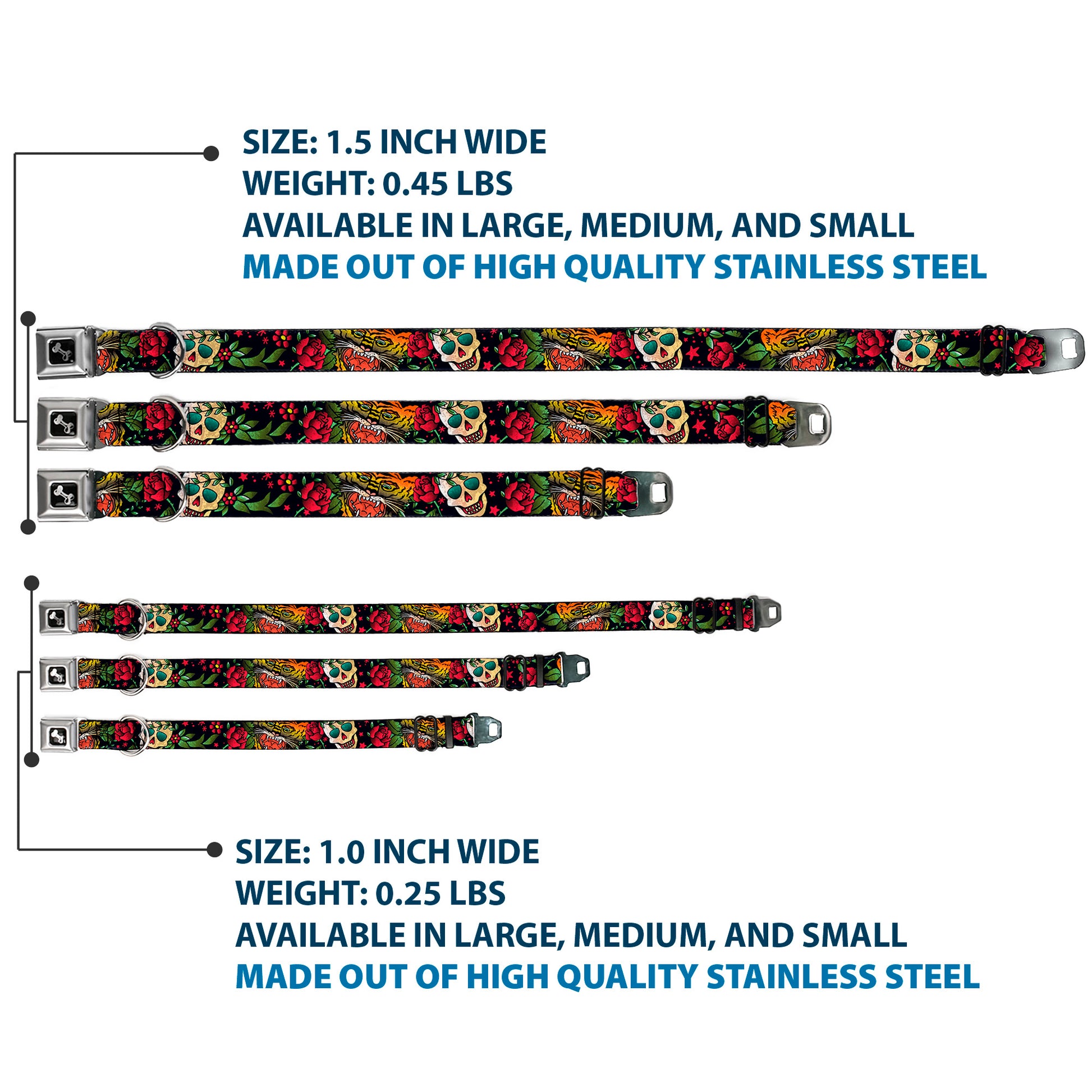 Dog Bone Seatbelt Buckle Collar - Death Before Dishonor CLOSE-UP Black Seatbelt Buckle Collars Buckle-Down