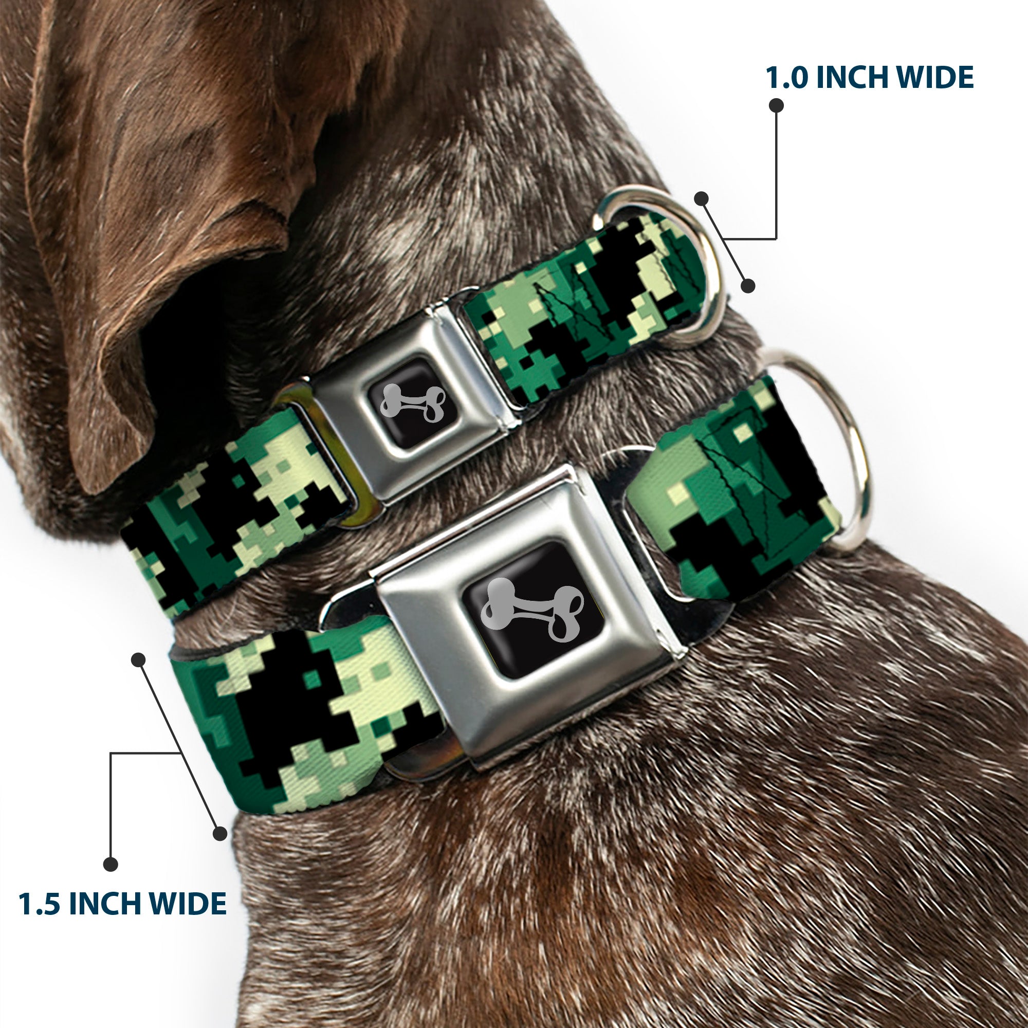Dog Bone Seatbelt Buckle Collar - Digital Camo Seatbelt Buckle Collars Buckle-Down