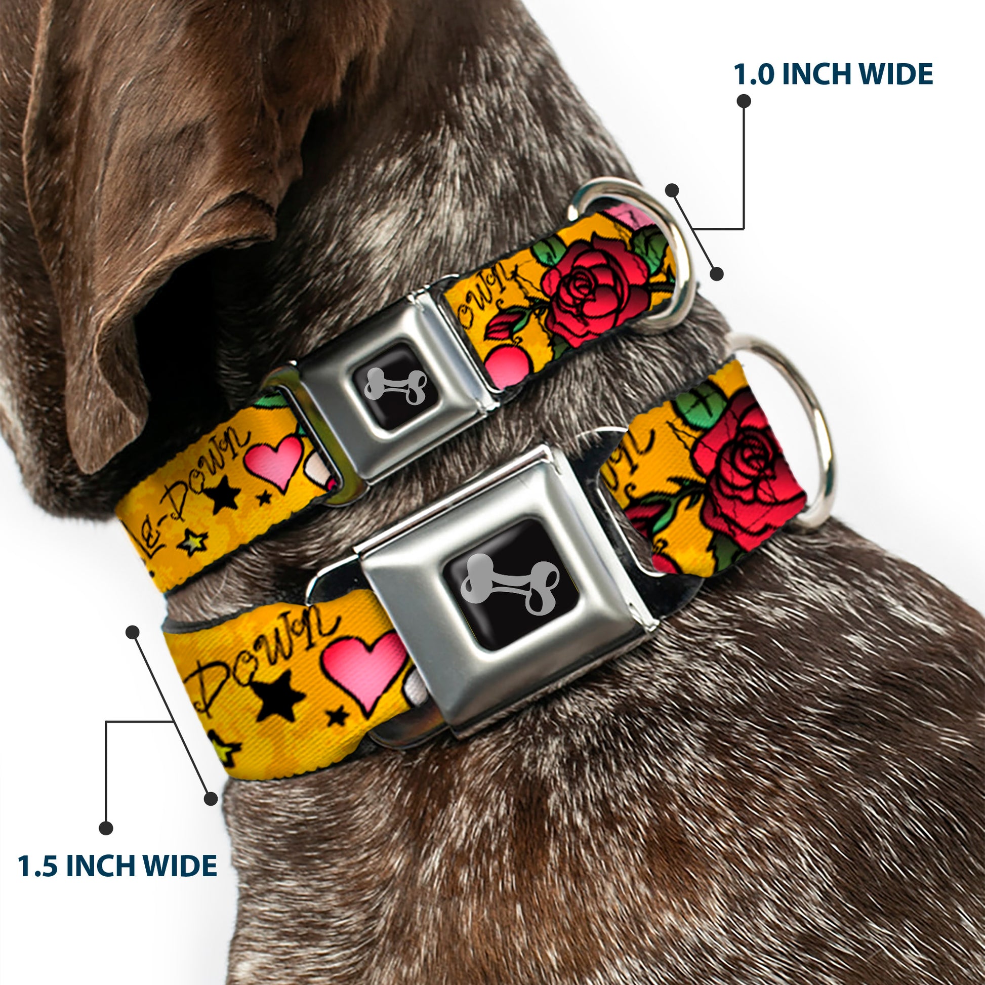 Dog Bone Seatbelt Buckle Collar - Dad & Dad Yellow Seatbelt Buckle Collars Buckle-Down