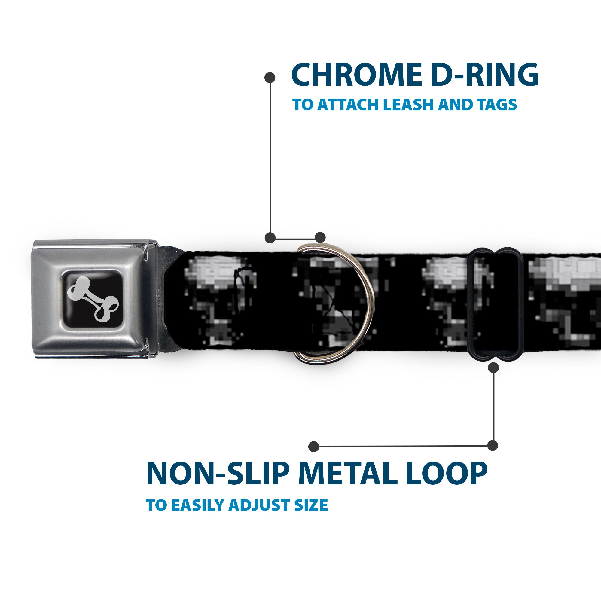 Dog Bone Seatbelt Buckle Collar - Dark Knight Seatbelt Buckle Collars Buckle-Down