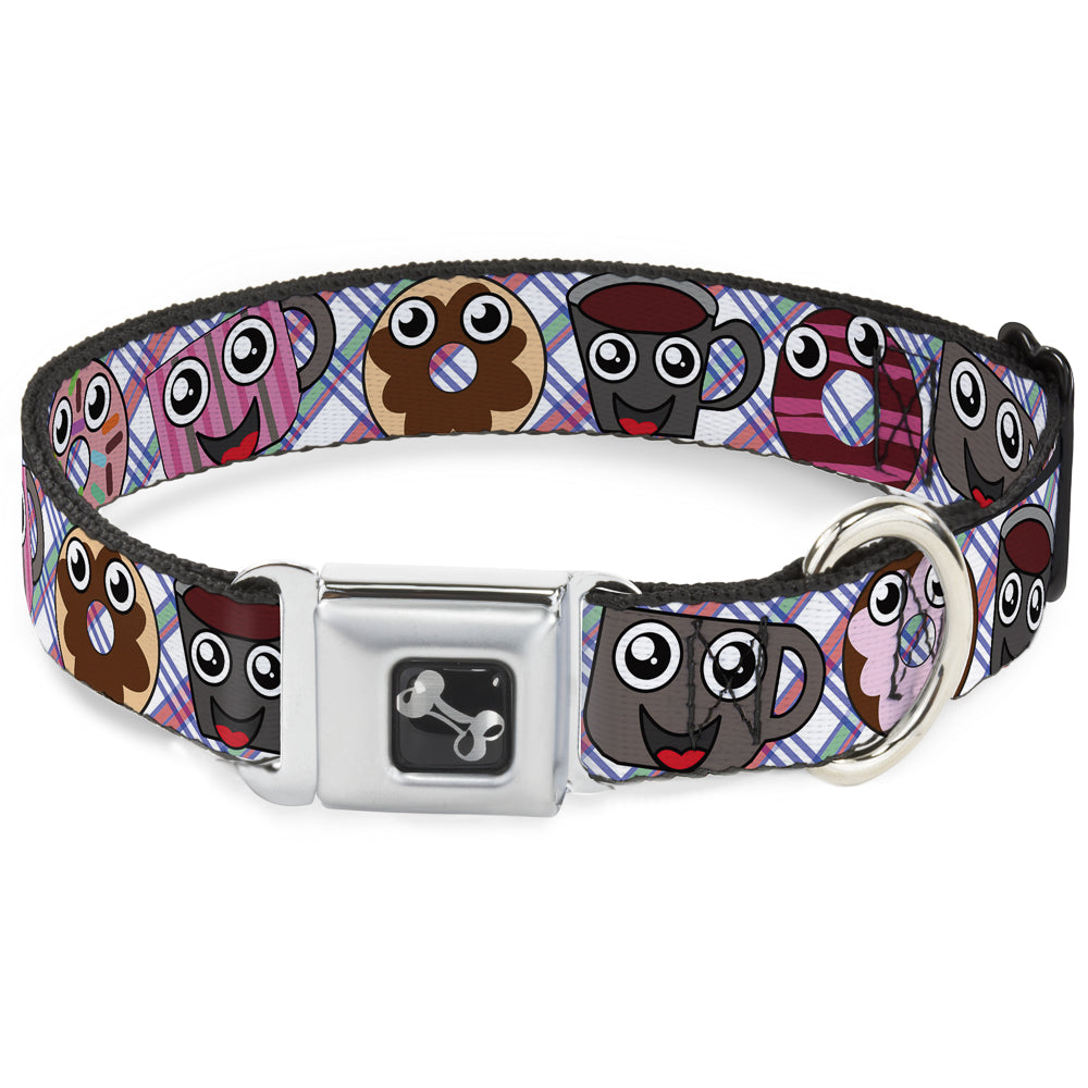 Dog Bone Seatbelt Buckle Collar - Donuts & Coffee Cartoon Seatbelt Buckle Collars Buckle-Down