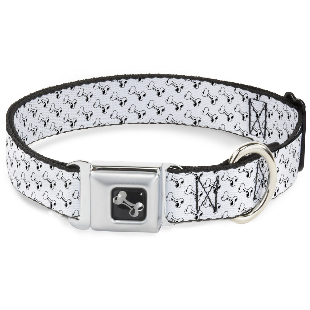 Dog Bone Seatbelt Buckle Collar - Dog Bone White/Black Seatbelt Buckle Collars Buckle-Down