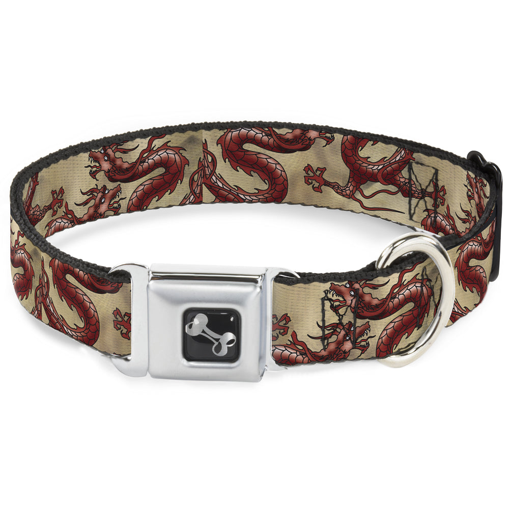 Dog Bone Seatbelt Buckle Collar - Dragons Tan Seatbelt Buckle Collars Buckle-Down