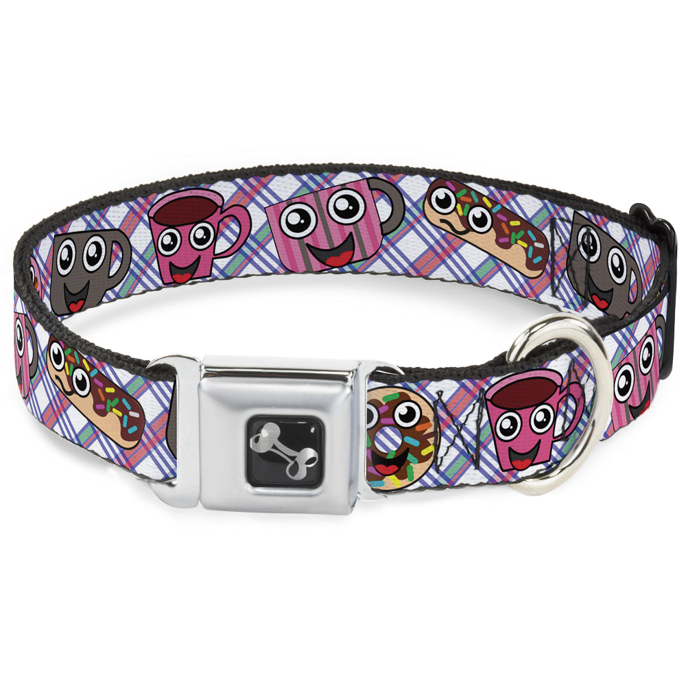 Dog Bone Seatbelt Buckle Collar - Donuts & Coffee Cartoon2 Seatbelt Buckle Collars Buckle-Down