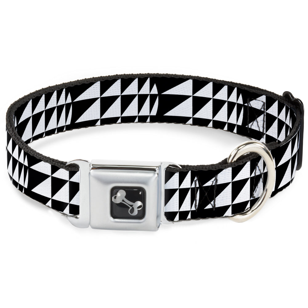 Dog Bone Seatbelt Buckle Collar - Eighties 8 Black/White Seatbelt Buckle Collars Buckle-Down