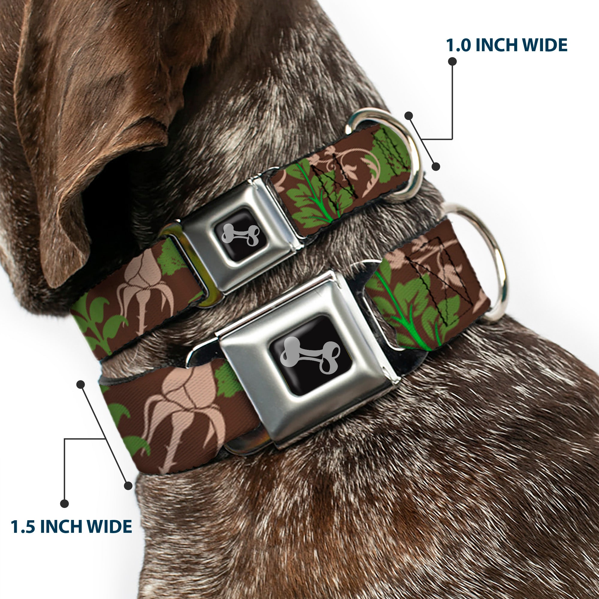 Dog Bone Seatbelt Buckle Collar - Earthy Brown/Green Seatbelt Buckle Collars Buckle-Down