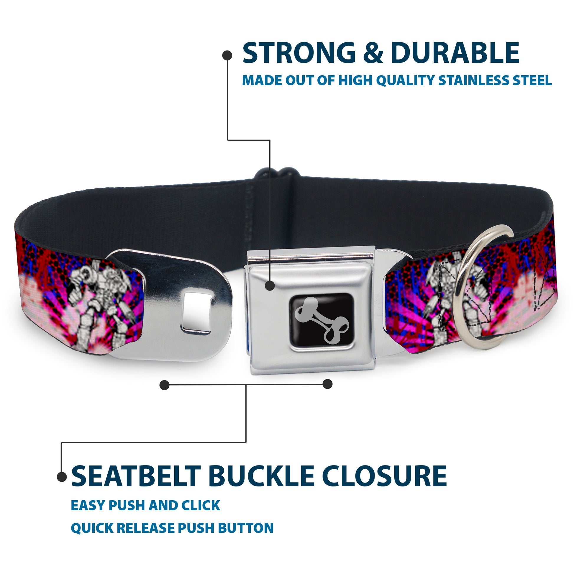 Dog Bone Seatbelt Buckle Collar - Evoke 2 RoboBear Seatbelt Buckle Collars Buckle-Down