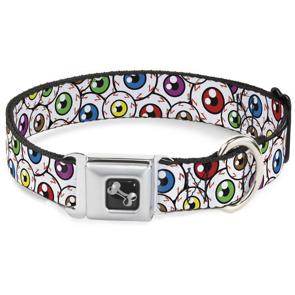 Dog Bone Seatbelt Buckle Collar - Eyeballs Stacked Seatbelt Buckle Collars Buckle-Down