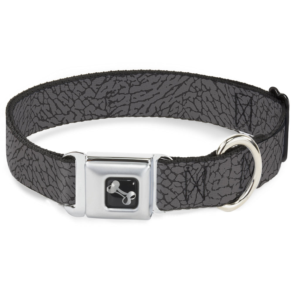 Dog Bone Seatbelt Buckle Collar - Elephant Crackle Grays Seatbelt Buckle Collars Buckle-Down