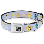 Dog Bone Black/Silver Seatbelt Buckle Collar - Easter Chicks and Eggs Lavender Seatbelt Buckle Collars Buckle-Down