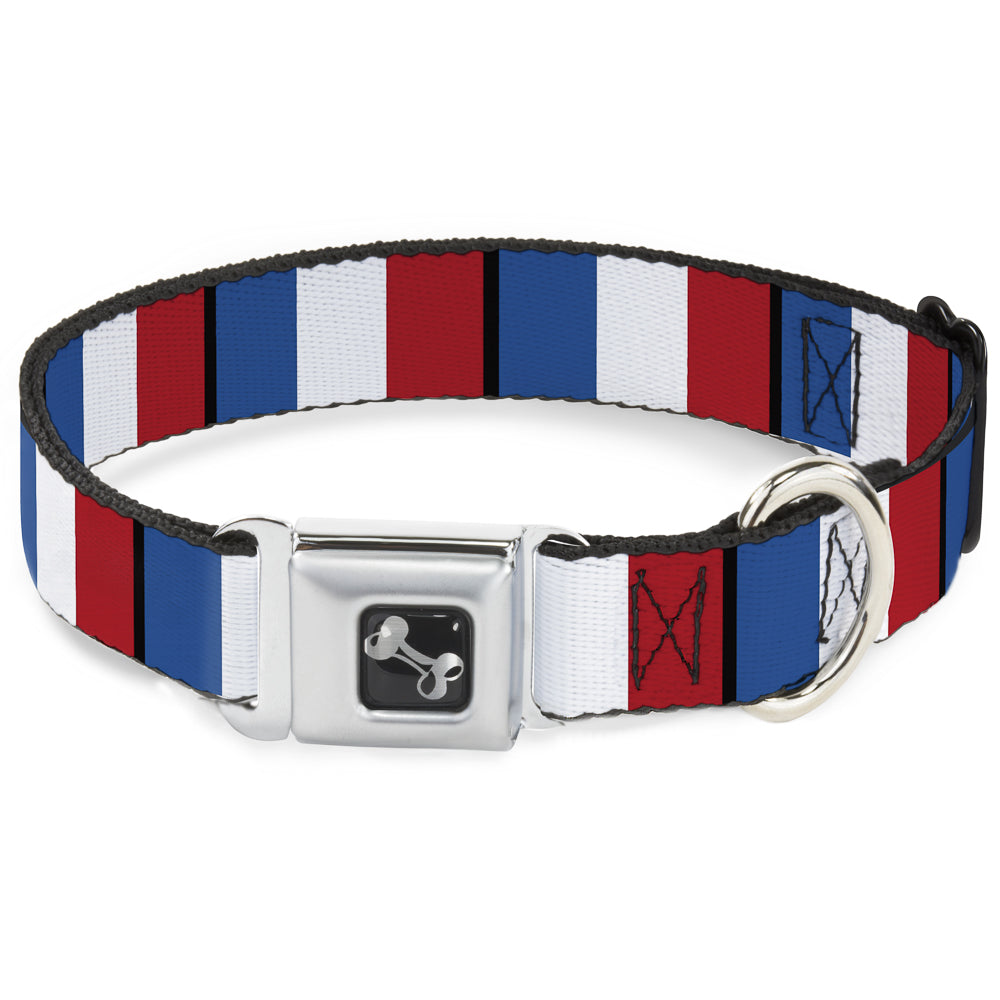 Dog Bone Seatbelt Buckle Collar - France Flags Seatbelt Buckle Collars Buckle-Down