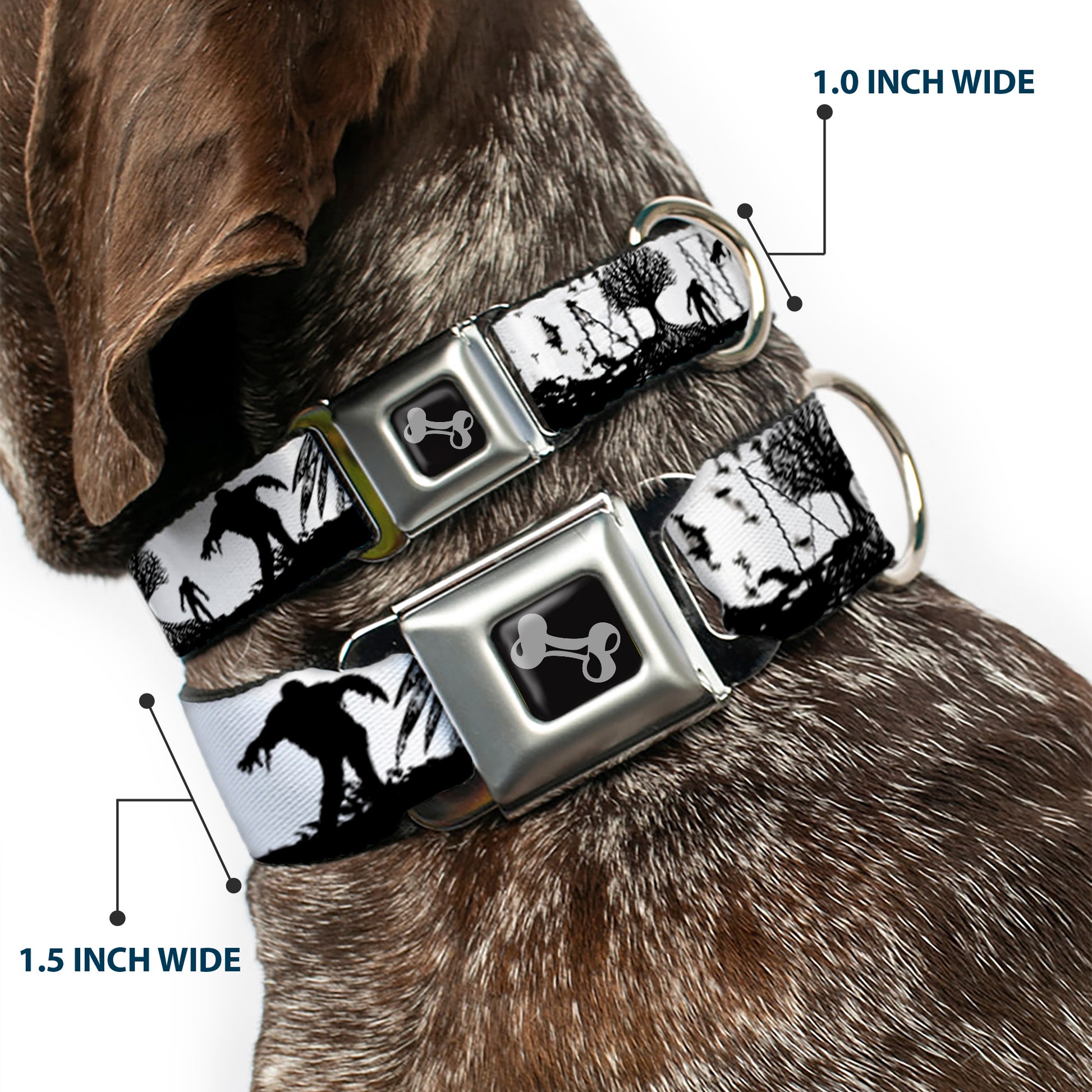 Dog Bone Seatbelt Buckle Collar - Fright Night White/Black/Red Seatbelt Buckle Collars Buckle-Down