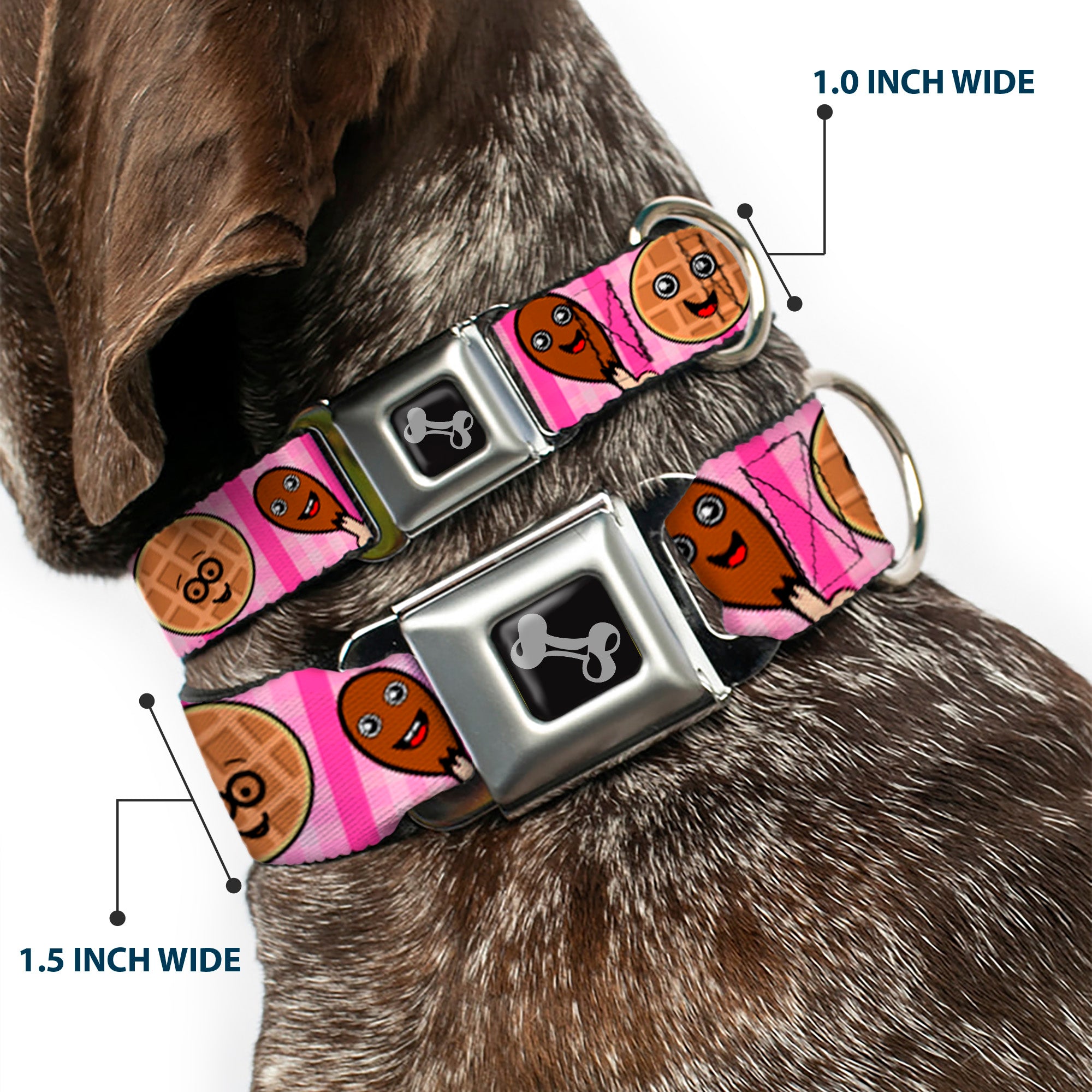 Dog Bone Seatbelt Buckle Collar - Fried Chicken & Waffles Plaid Pinks Seatbelt Buckle Collars Buckle-Down
