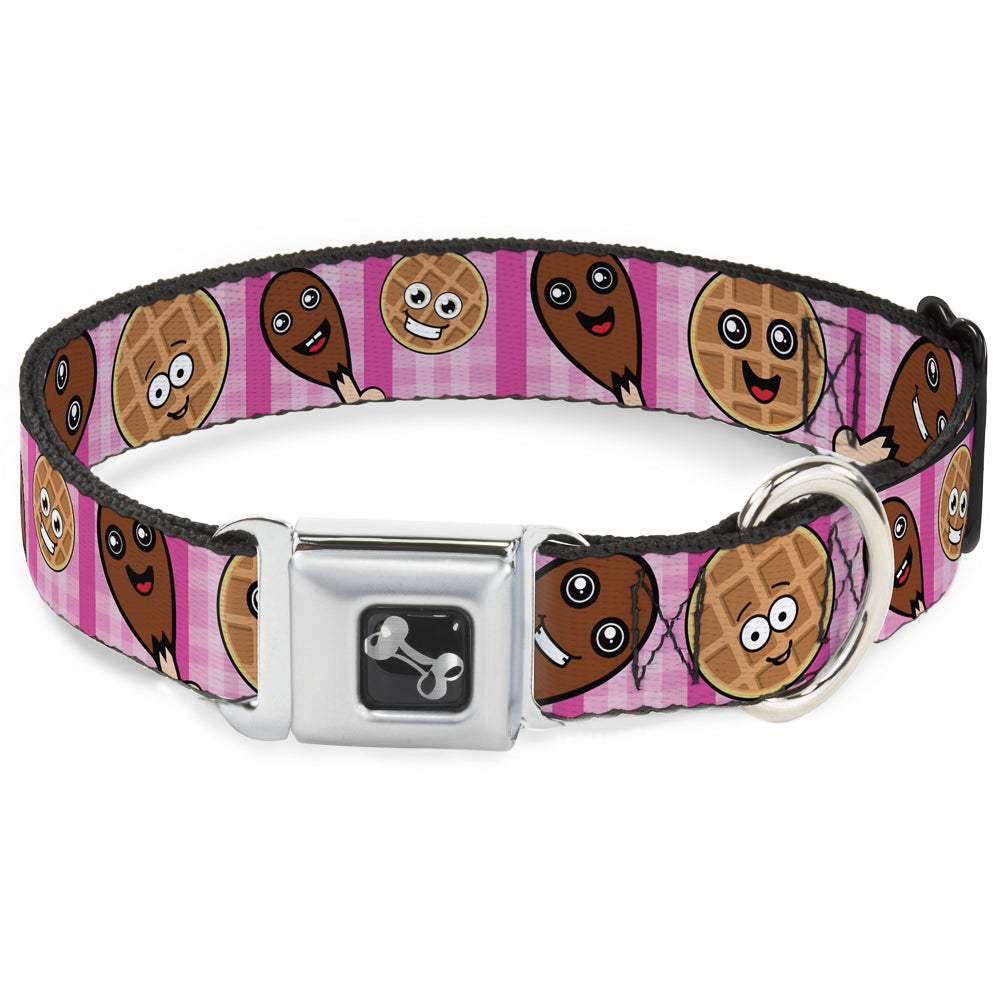 Dog Bone Seatbelt Buckle Collar - Fried Chicken & Waffles Plaid Pinks Seatbelt Buckle Collars Buckle-Down