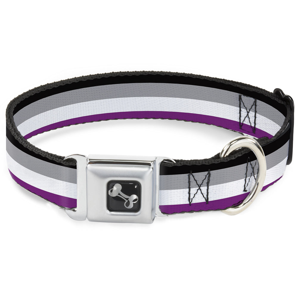 Dog Bone Seatbelt Buckle Collar - Flag Asexual Black/Gray/White/Purple Seatbelt Buckle Collars Buckle-Down