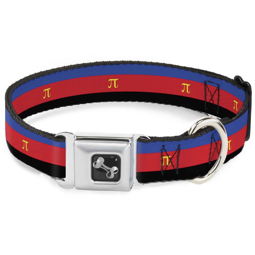 Dog Bone Seatbelt Buckle Collar - Flag Polyamorous Pi Symbol Blue/Red/Black/Yellow Seatbelt Buckle Collars Buckle-Down