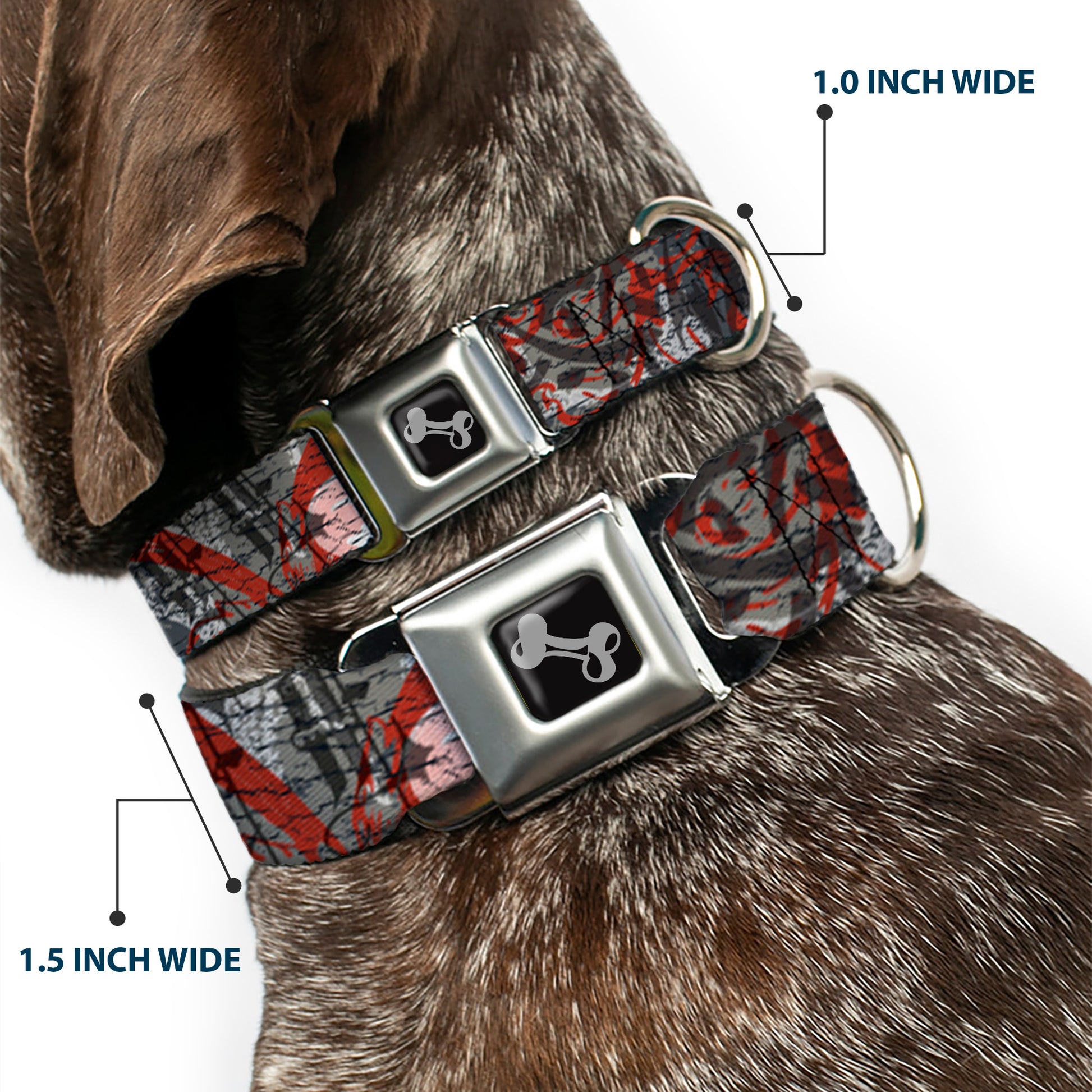 Dog Bone Seatbelt Buckle Collar - Gothic 3 Seatbelt Buckle Collars Buckle-Down