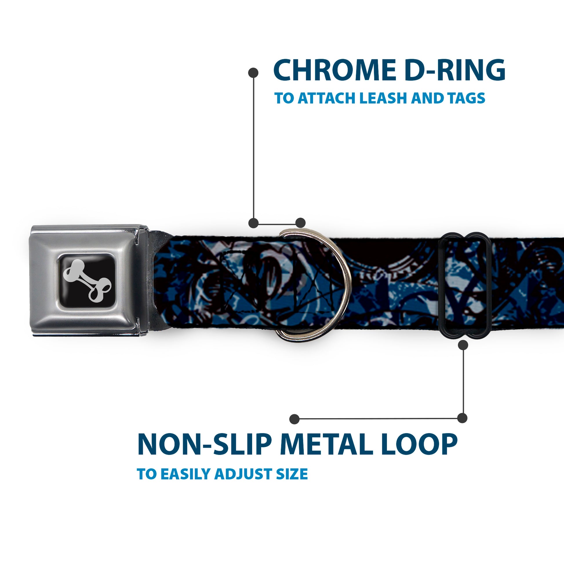 Dog Bone Seatbelt Buckle Collar - Gothic 5 Seatbelt Buckle Collars Buckle-Down