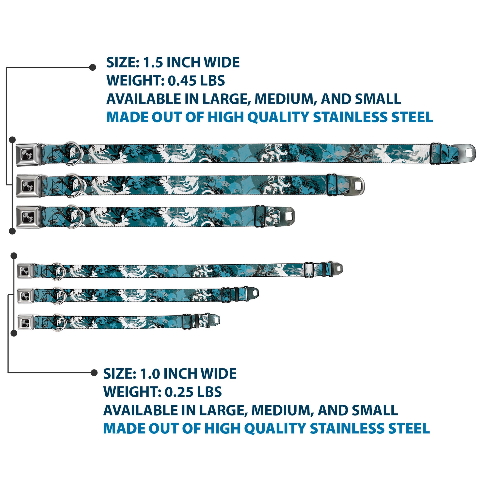 Dog Bone Seatbelt Buckle Collar - Gothic 8 Seatbelt Buckle Collars Buckle-Down