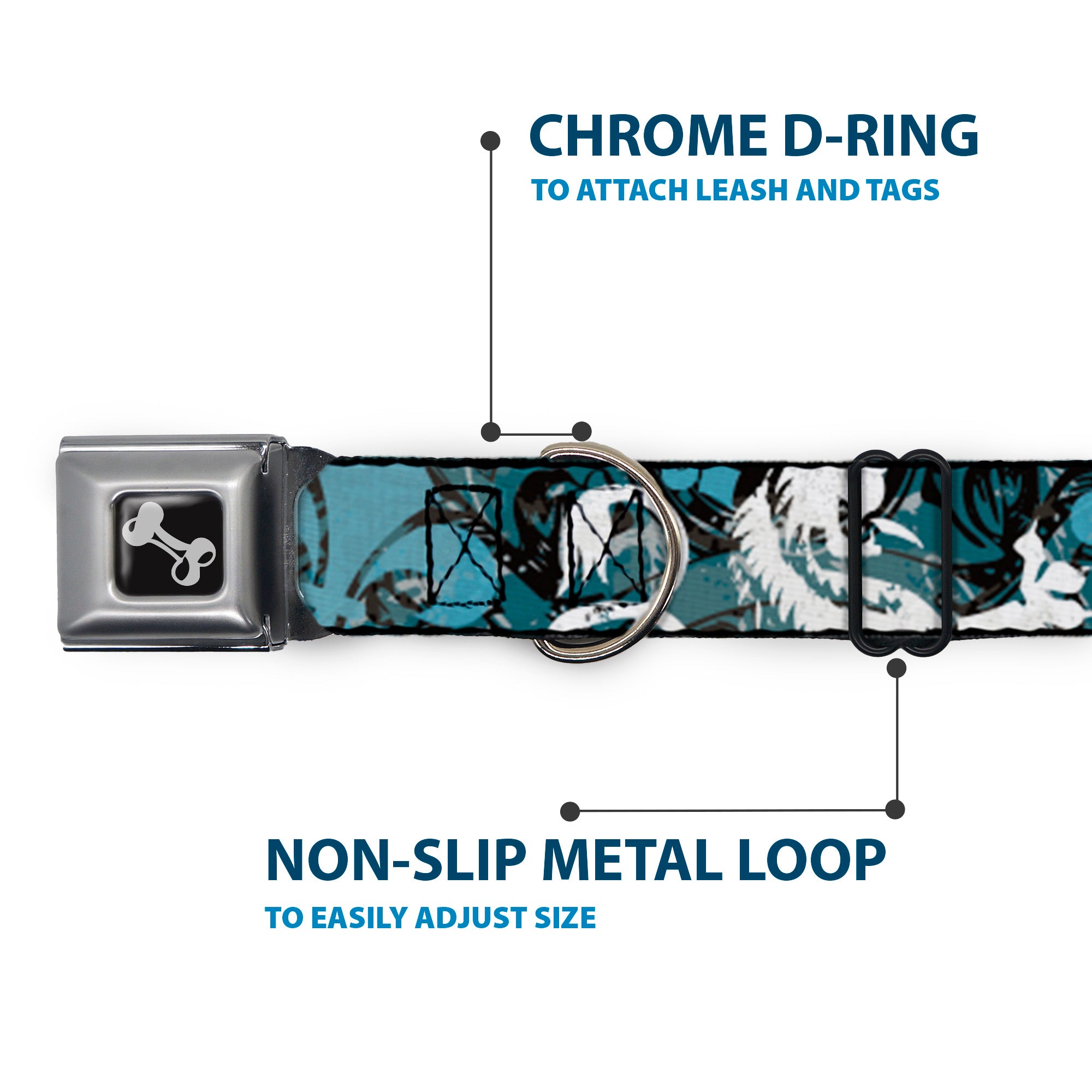 Dog Bone Seatbelt Buckle Collar - Gothic 8 Seatbelt Buckle Collars Buckle-Down