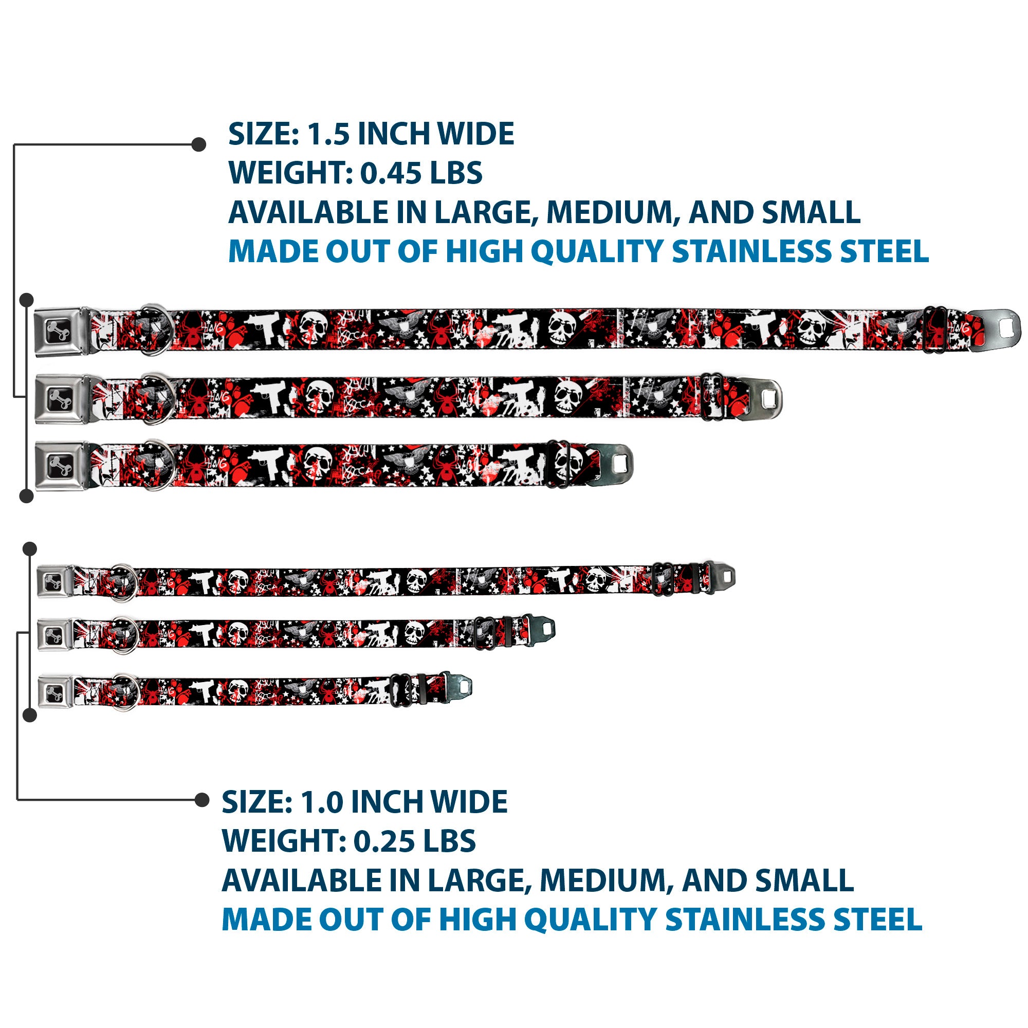 Buckle-Down Seatbelt Buckle Dog Collar - Graffiti Men's Seatbelt Buckle Collars Buckle-Down