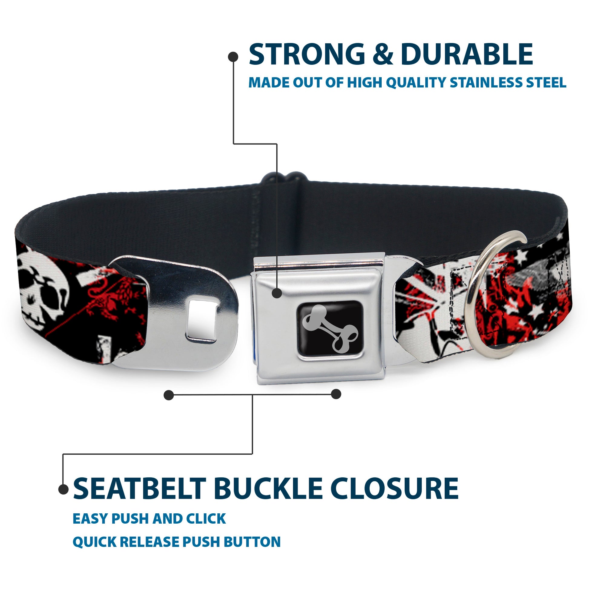 Buckle-Down Seatbelt Buckle Dog Collar - Graffiti Men's Seatbelt Buckle Collars Buckle-Down