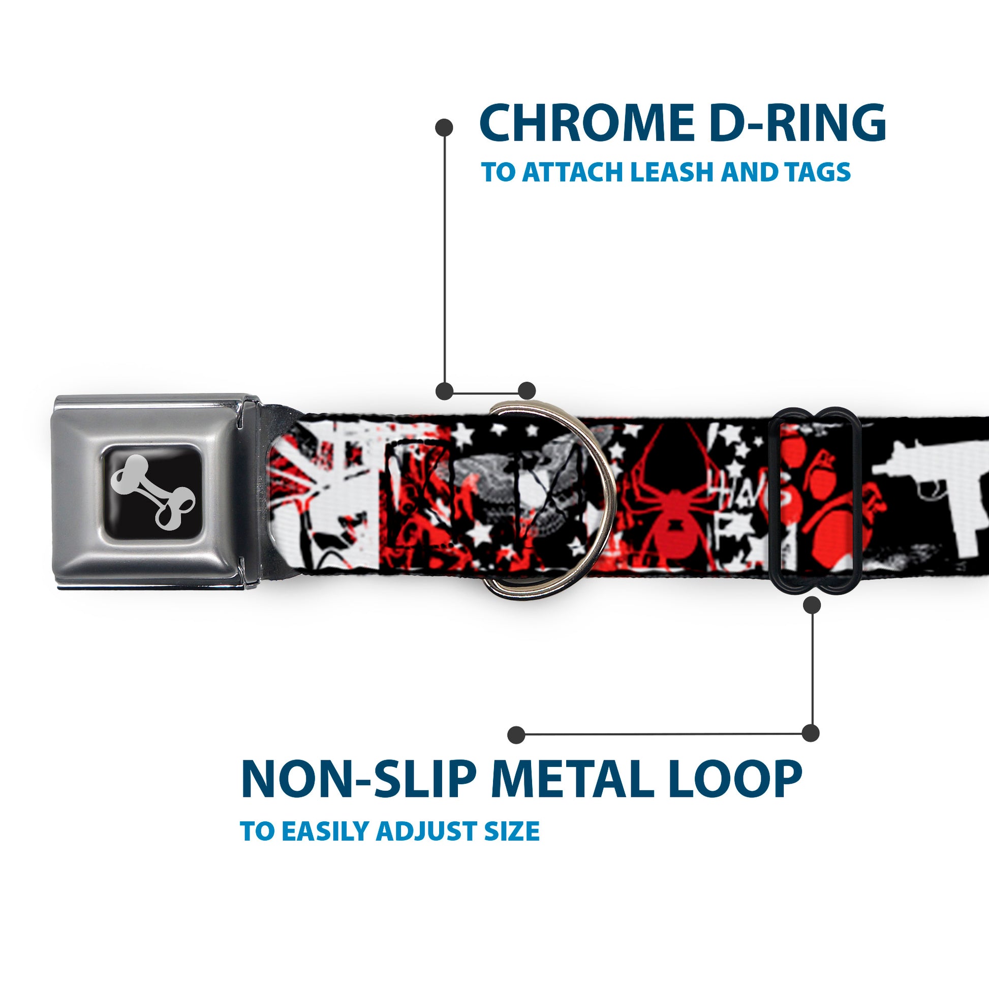 Buckle-Down Seatbelt Buckle Dog Collar - Graffiti Men's Seatbelt Buckle Collars Buckle-Down