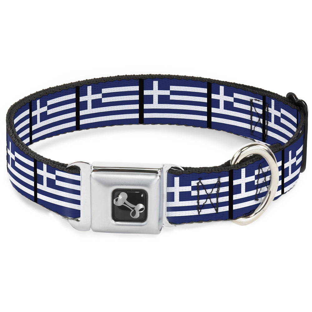 Dog Bone Seatbelt Buckle Collar - Greece Flags Seatbelt Buckle Collars Buckle-Down