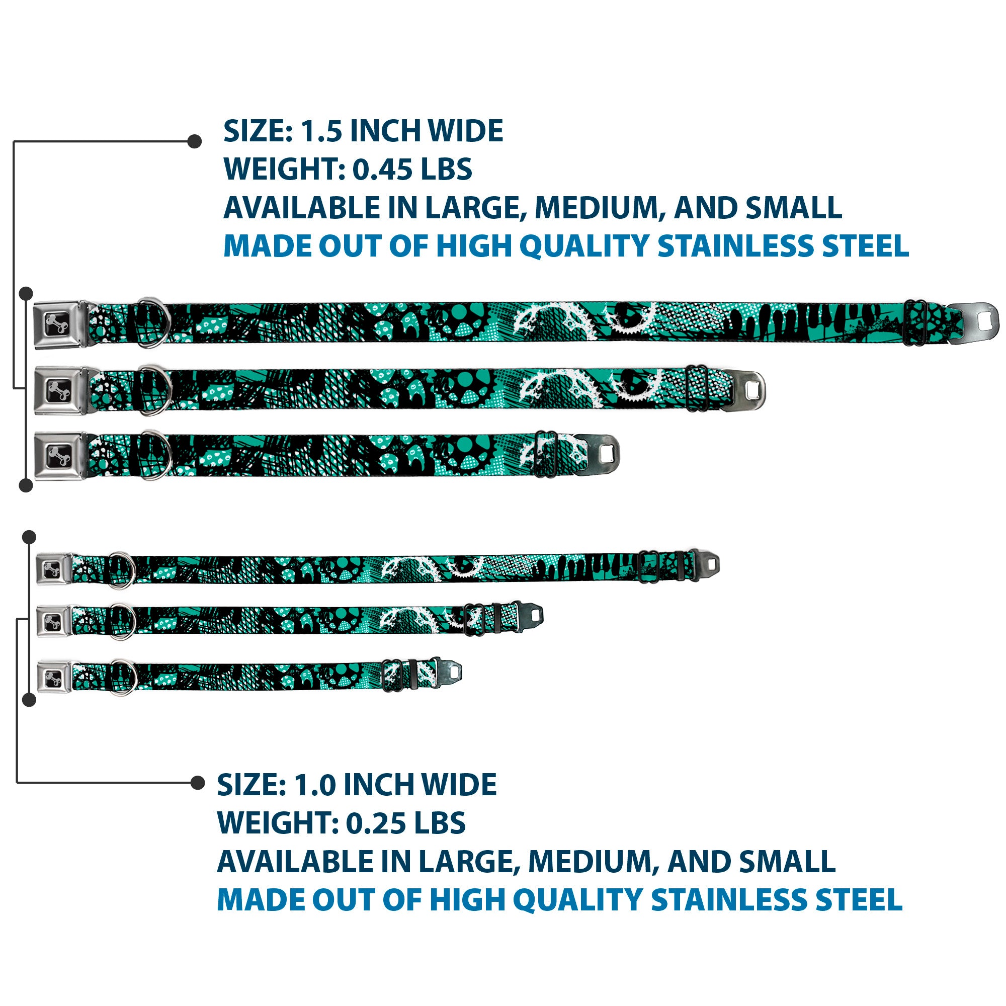 Dog Bone Seatbelt Buckle Collar - Grunge Gears Green Seatbelt Buckle Collars Buckle-Down