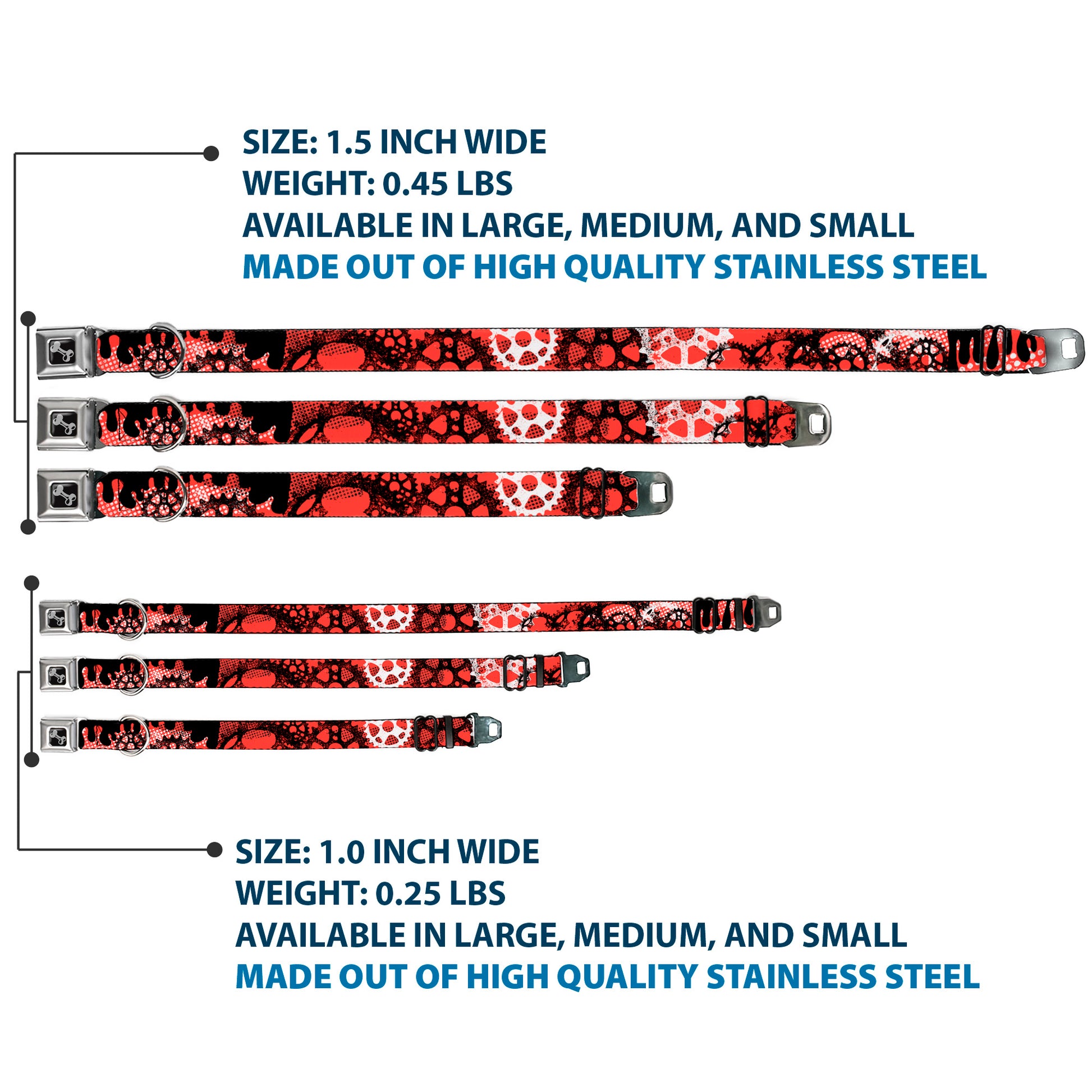 Dog Bone Seatbelt Buckle Collar - Grunge Gears Orange Seatbelt Buckle Collars Buckle-Down