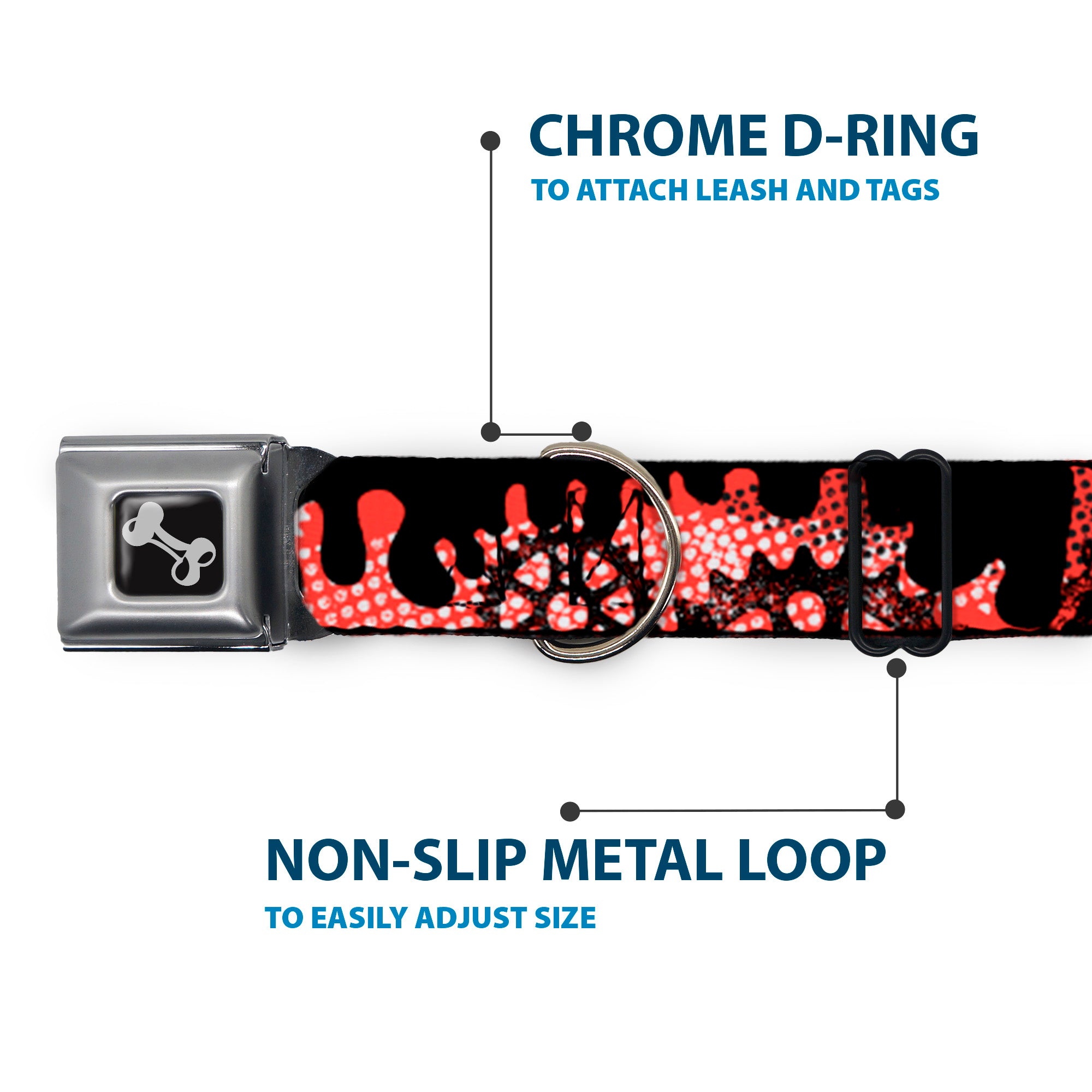 Dog Bone Seatbelt Buckle Collar - Grunge Gears Orange Seatbelt Buckle Collars Buckle-Down