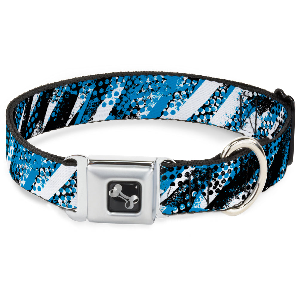 Dog Bone Seatbelt Buckle Collar - Grunge Tread Blue Seatbelt Buckle Collars Buckle-Down