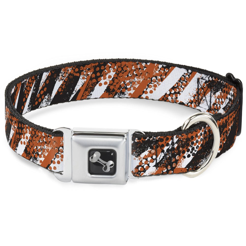 Dog Bone Seatbelt Buckle Collar - Grunge Tread Orange Seatbelt Buckle Collars Buckle-Down