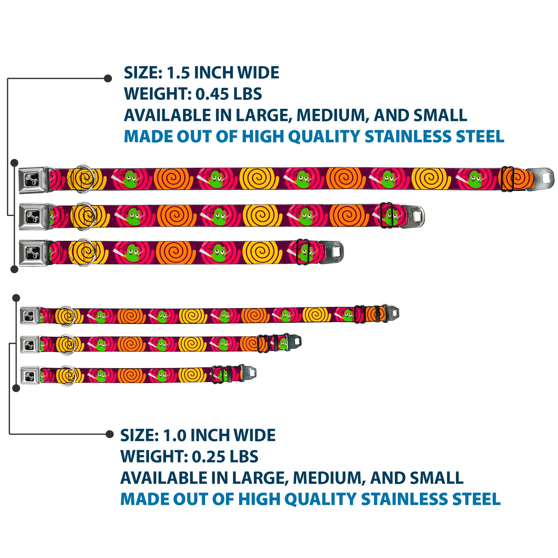 Dog Bone Seatbelt Buckle Collar - Green Dragons Smoking Purple Seatbelt Buckle Collars Buckle-Down