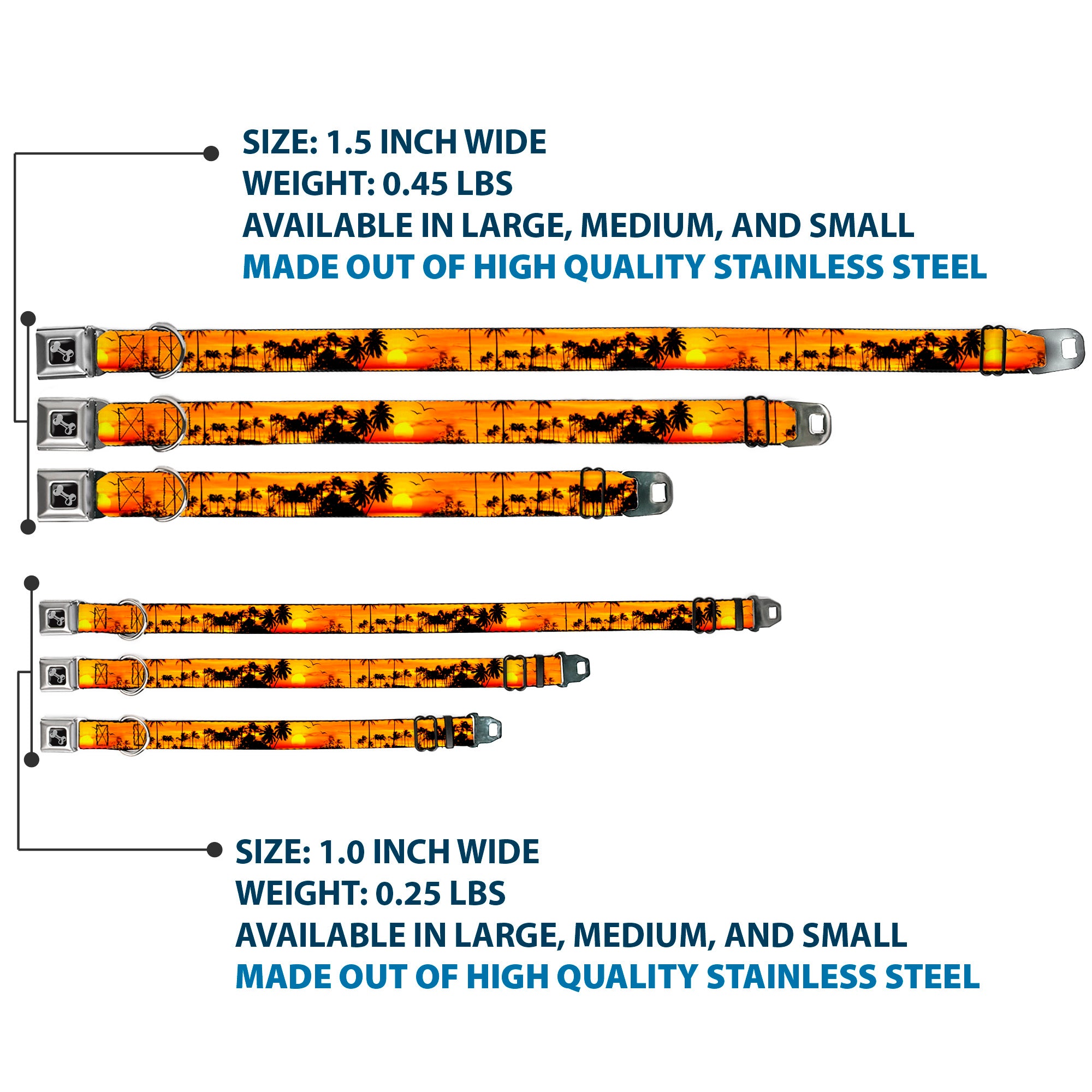 Dog Bone Seatbelt Buckle Collar - Golden Sunset Seatbelt Buckle Collars Buckle-Down