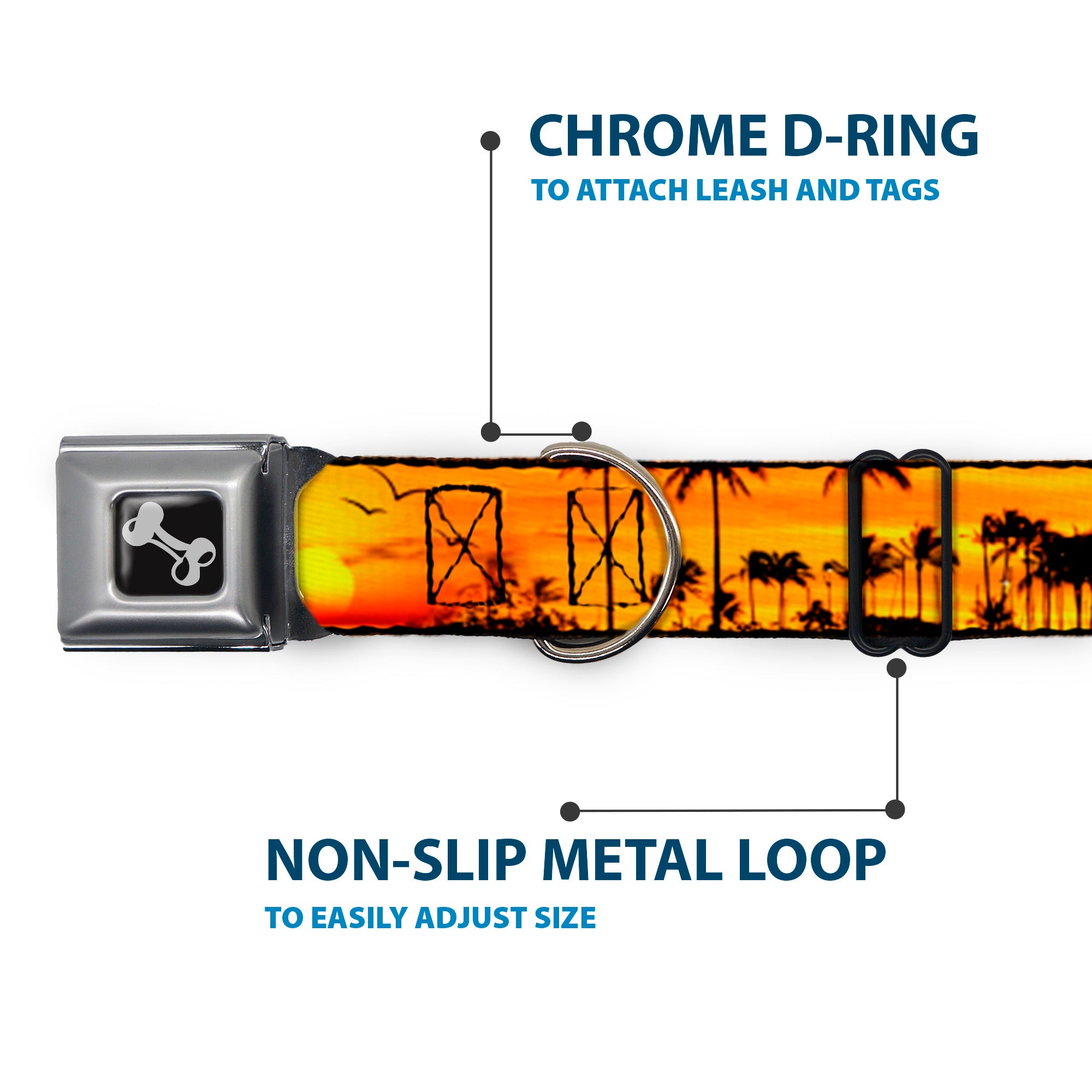 Dog Bone Seatbelt Buckle Collar - Golden Sunset Seatbelt Buckle Collars Buckle-Down