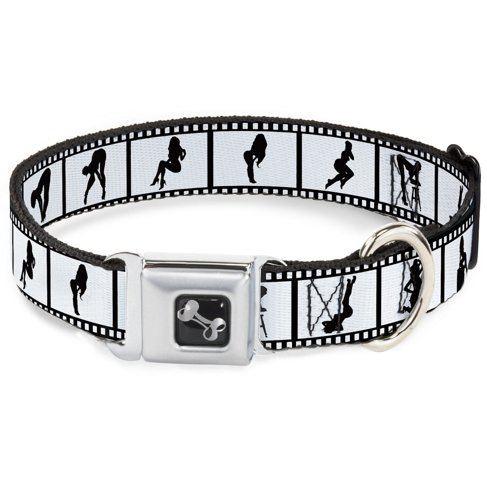 Dog Bone Seatbelt Buckle Collar - Girls Posing Film Strip White/Black Seatbelt Buckle Collars Buckle-Down