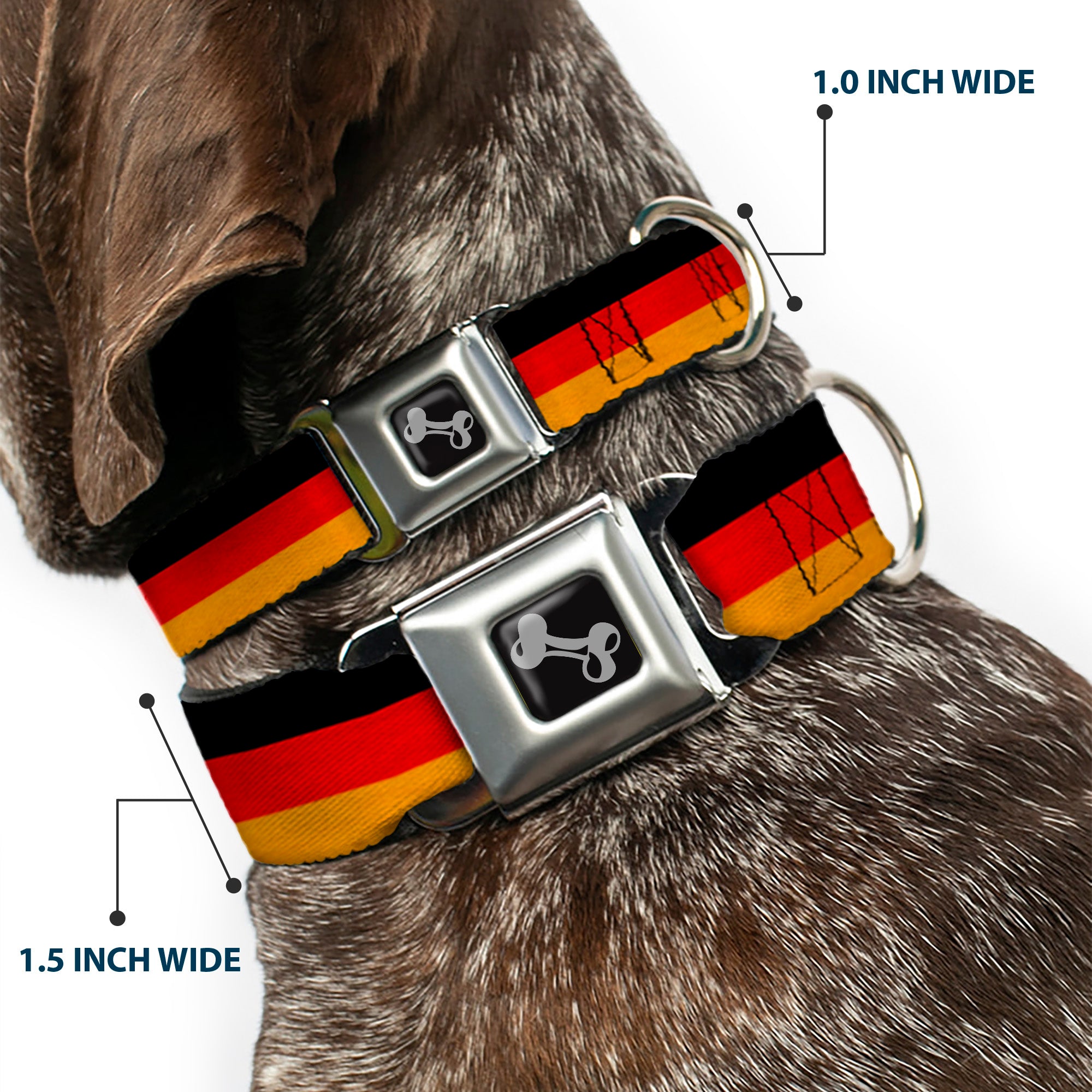 Dog Bone Seatbelt Buckle Collar - Germany Flag Weathered Seatbelt Buckle Collars Buckle-Down