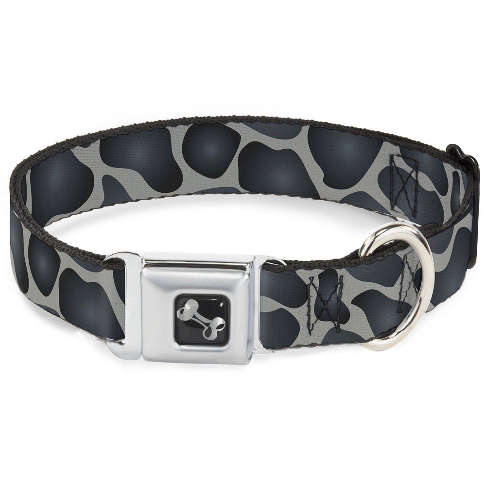Dog Bone Seatbelt Buckle Collar - Giraffe Spots Gray/Charcoal Seatbelt Buckle Collars Buckle-Down